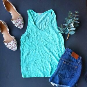 J.crew Teal Soft Tank Top 100% cotton